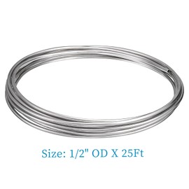 Vigorous Stainless Steel Tubing Coil, 1/2" x 25Ft 304 Welded Stainless Steel Tubing