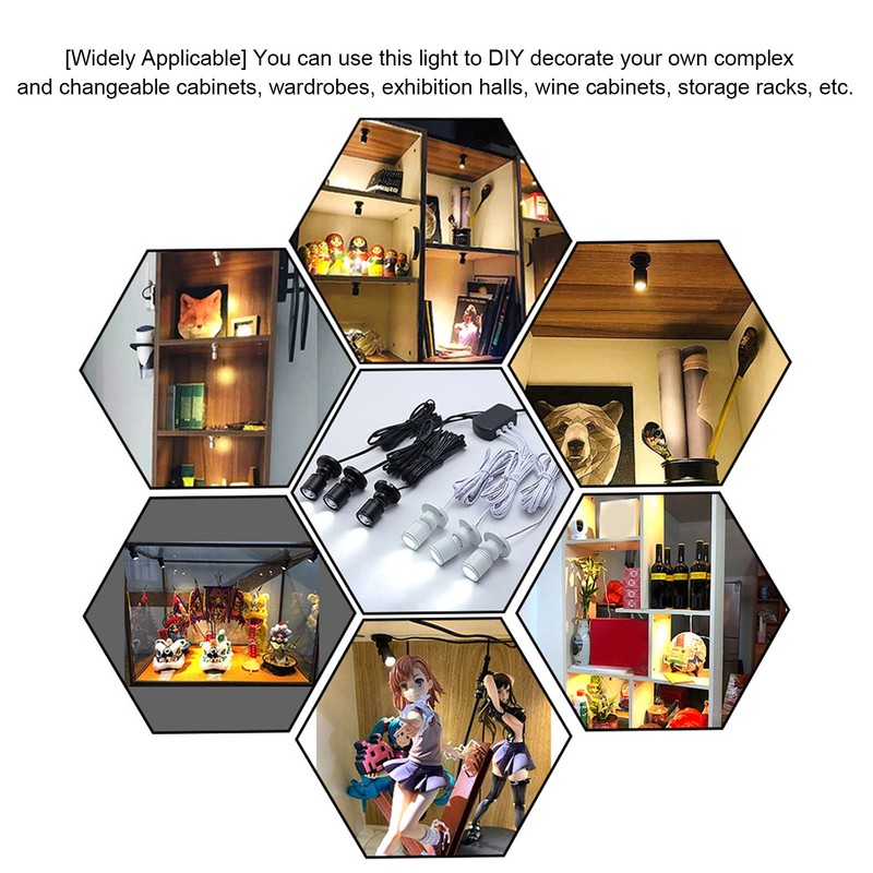 Display Cabinet Light USB Powered Dimmable Round Small LED Cabinet