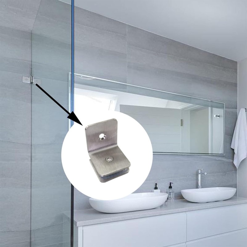 Stainless Steel 90 Degree Glass Clamp, Single Side Square Glass