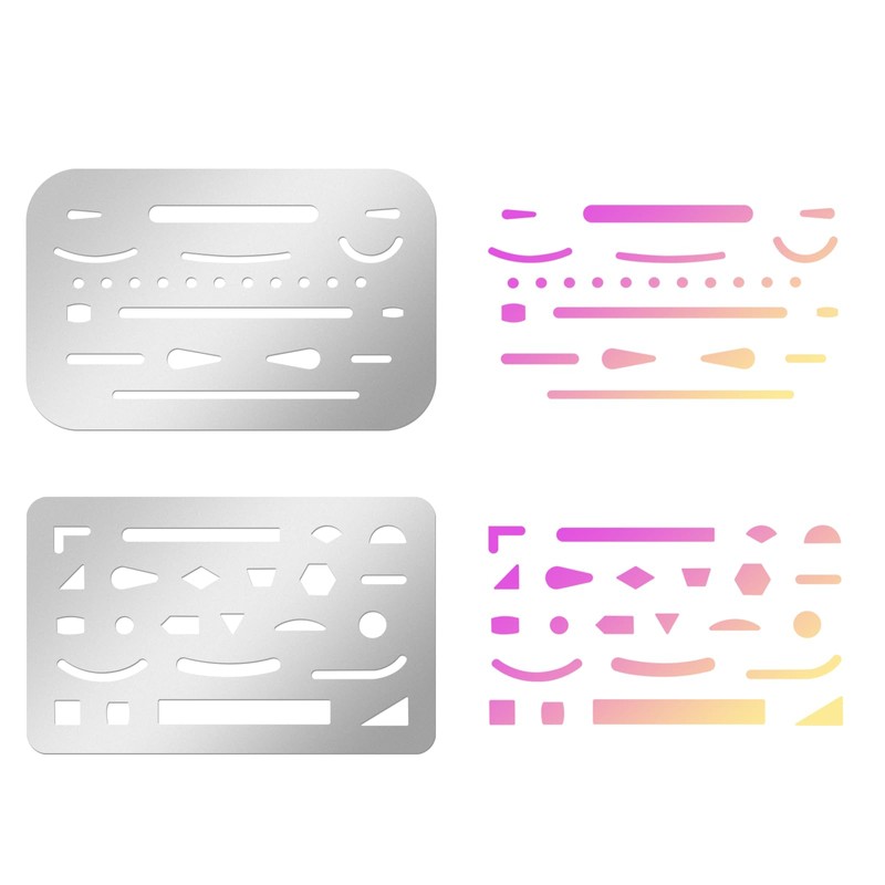 4 Pcs Eraser Shield Stainless Steel Drawing Template, Drafting Tools
