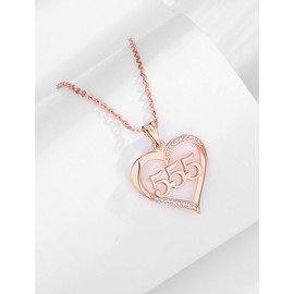 INFUSEU Angel Number Chain, 925 Silver Multicoloured Pendant Number Angel Lucky Number Charm Necklace 111 222 333 444 555 666 777 888 999 Lucky Pendant Choker Jewellery for Women, Sterling Silver