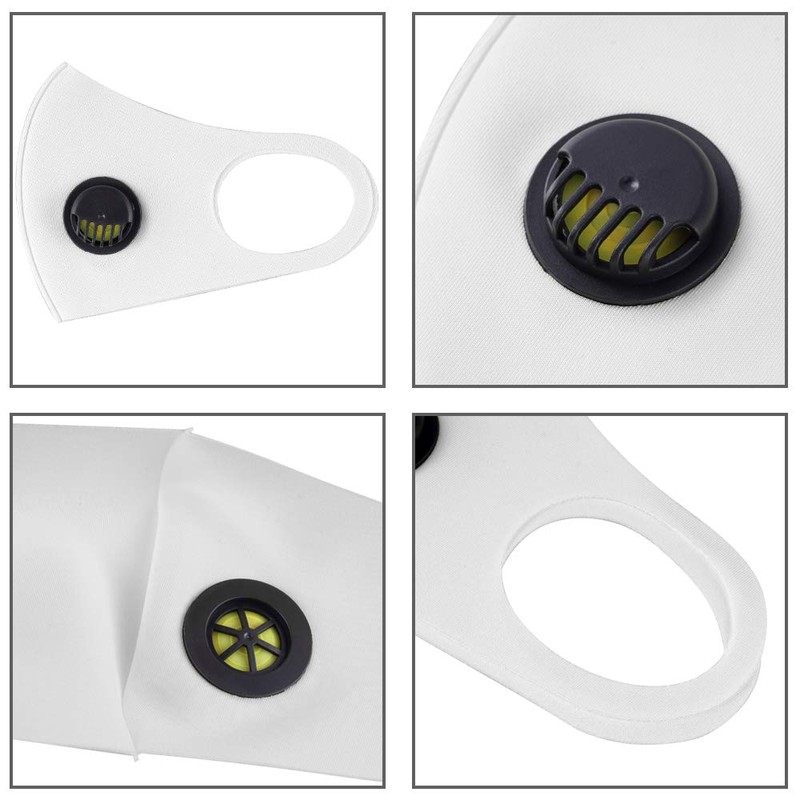 NUÜR 2 Pcs Reusable Face Mask, with Air Valve and