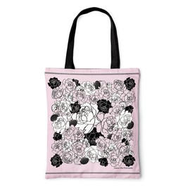 JARDIN DES FONTAINES Tote Bag for Women with Interior Pocket Reusable Tote Shoulder Bag Casual Bag for Work,Shopping,Vacation,Gym (Peony)