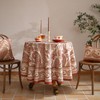 ISAENNE Design Linen Tablecloth for Round Tables,Paisley Style Table Cloth