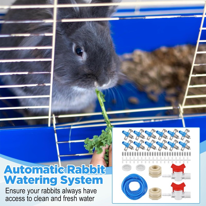 16 Set Automatic Rabbit Watering System Kit,ID 5/16" Hose 16
