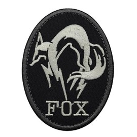PHOENIX IKKI Metal Gear Fox Hound Military Cosplay Airsoft Embroidery Patch Patch Applique Velcro Compatible Oval Gray