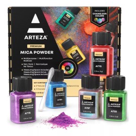 Arteza Mica Polvo Resina Set 30 De 5gr Colores Premium