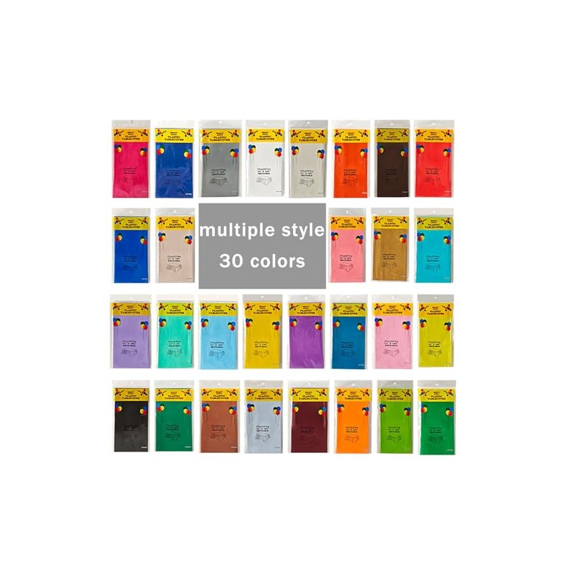 RCFFDL Baby Blue Plastic Tablecloth (2 Pack), 54 x 108