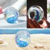 Crystal Ball Décor, Hand Blown Glass Figurines Ball Ocean Waves,