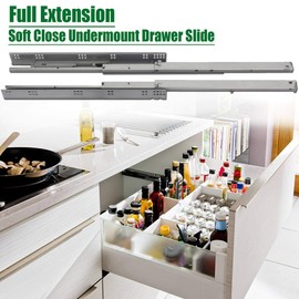 OCG Soft Close Undermount Drawer Slides 21 inch (6 Pairs), Full Extension Concealed Drawer Runners, Come with Mounting Screws and Brackets