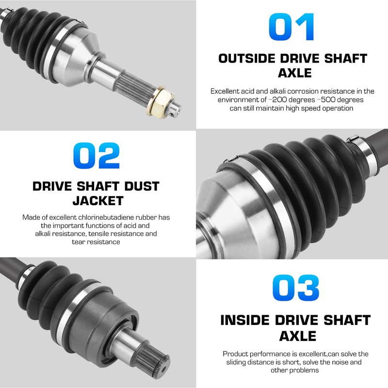 Front Left/Right CV Axles Shaft for Kawasaki Mule Pro FX/FXT/FXR/DX/DXT