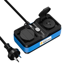 meross Smart Plug Outdoor Indoor WiFi Outlets 10A Waterproof IP44, Compatible with Apple HomeKit Alexa Google Assistant SmartThings, 2 Grounded Sockets