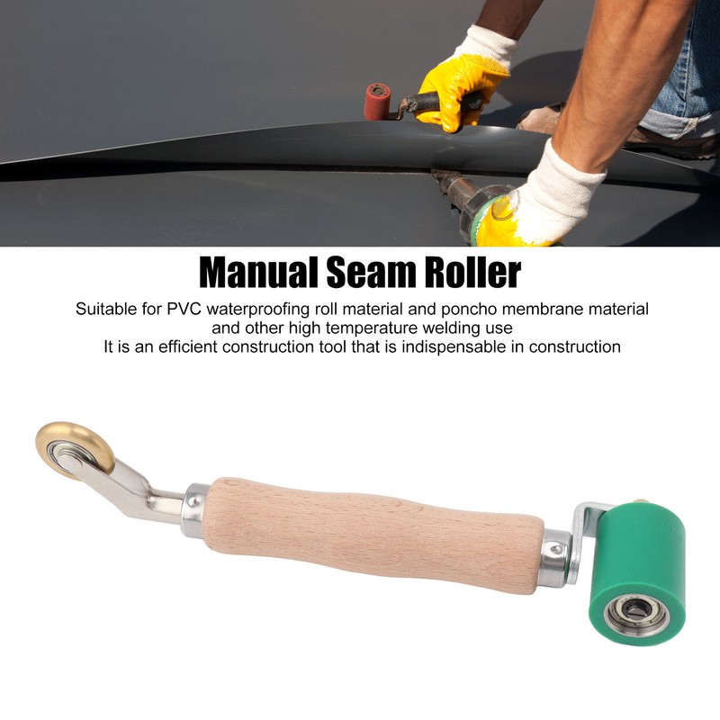 40mm Silicone Seam Roller Dual Use Brass Wheel Wood Handle