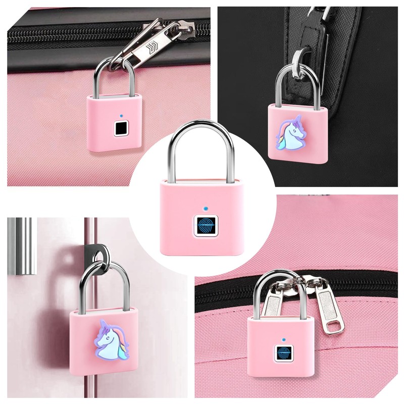 UMIKSMART Fingerprint Padlock, Keyless Biometric Smart Lock, USB Rechargeable &