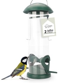 WILDLIFE HOME Körner Bird Feeder I 20 cm with 2 Approach Places I Bird Feeding Station for Hanging, Feeding Column, Grains Wild Birds, Feeding Silo