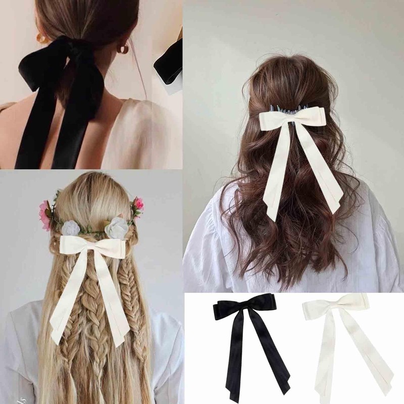 beidaiby 2 Pcs Hair Bow,Lovely Large Bow Hair Clips for