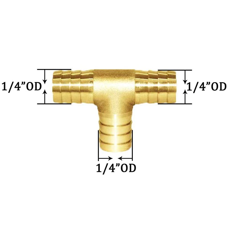 Joywayus 8PCS 1/4" Brass Hose Barb Set, 90 Degree L