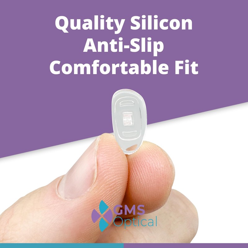 GMS Optical D Shape Screw-in Soft Silicone Eyeglass Nose Pads