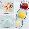 MDLUU Glass Triple Dip Bowl, Divided Appetizer Serving Dish, 3-Compartment
