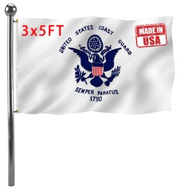 Jayus US Coast Guard Flag Military Flags 3x5 Outdoor Double Sided Heavy Duty United States Coast Guard Flag Banner with 2 Grommets