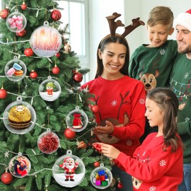 20PCS 60mm Christmas Ball Ornaments Clear Plastic Fillable Christmas Ball 2.36'' DIY Craft Ornaments,Shatterproof Xmas Tree Hanging Balls Decorations for Holiday, Wedding, Birthday, Christmas Decor