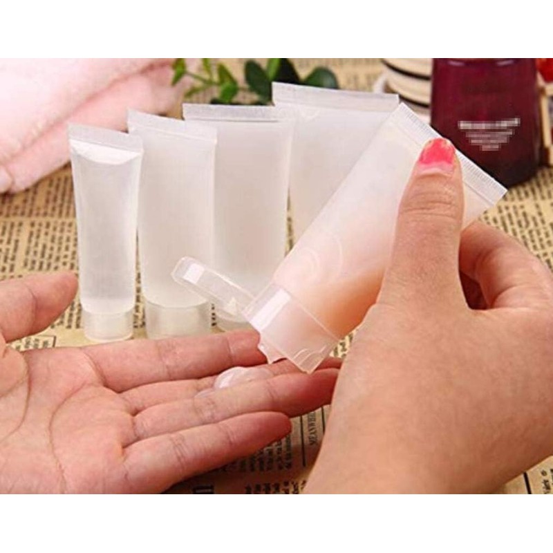 [Set of 10] 15ml/30ml/50ml Clear Refillable Plastic Squeeze Cosmetic Tubes