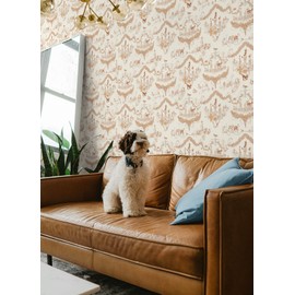 NuWallpaper x Rachel Antonoff Orange Worst in Show Peel and Stick Wallpaper, RAS6259