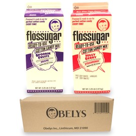 Cotton Candy Flossugar – 2 Cartons (3.25lb Each) – Grape & Cherry – Ready-to-Use Sugar for Cotton Candy Machines