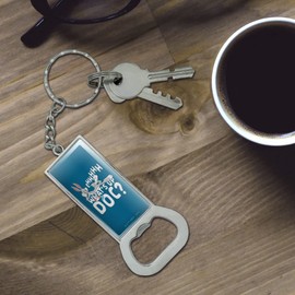 Bugs Bunny What's Up Doc? Keychain Rectangle Chrome Plated Metal Bottle Cap Opener