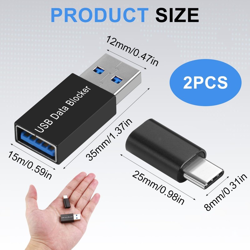 USB & USB-C Data Blocker Set (2 Pack) – Protect