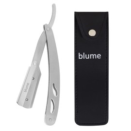 Straight Edge Razor for Men Shaving and Professional Barbers – Matte Black Light Weight - Moustache & Beard Shaving - Japanese Stainless Steel (Silver)