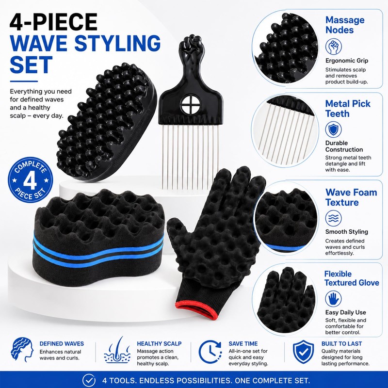 GMBANK Hair Sponge Brush,Styling Tools for Natural Curls and Home