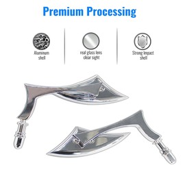 DREAMIZER Motorcycle Mirrors Chrome Compatible with Harley Davidson - Spear Blade Side Mini Mirror for Sportster 48 Road Glide Ultra Limited Road King Softail Fatboy Street Glide