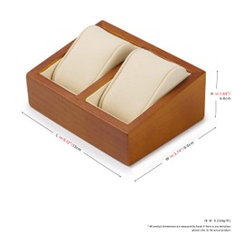 Papten Watch Box 2 Wooden Watches Storage Box Watch Holder Watch Box with Watch Cushion Jewellery Box for Men and Women (Beige)
