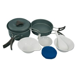 Military 2 Person Lightweight Portable CAMPING COOK SET - Anodised Aluminium Outdoor Cookwear Cooking Kit