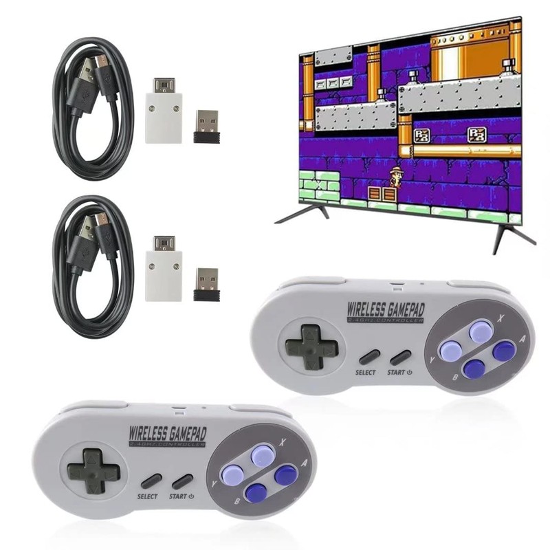 2 Packs 2.4 GHz Wireless USB Controller for SNES Super