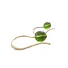 ★ Gold hook and green glass ★ Earrings