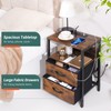 Yoobure Nightstand with Charging Station, Small Night Stand with Fabric