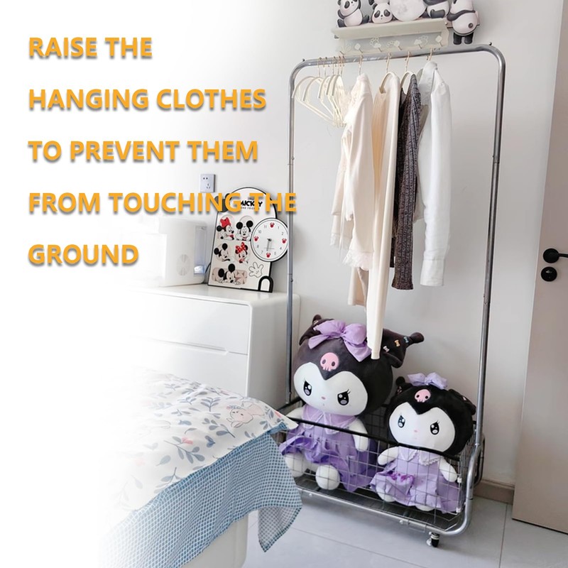 AUGMIRR Garment Rack With Storage Baskets,Clothing Rack for Hanging Clothes,