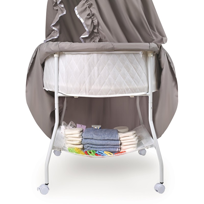 Badger Basket Empress Canopy Bassinet - Round Rocking Baby Cradle