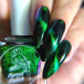 Parrot Polish "Bengal Cat Multichrome Magnetic Nail Polish, Green/Purple/Blue