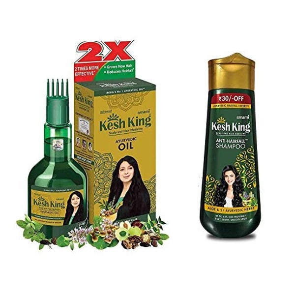 KESH KING Ayurvedic Scalp and Hair Oil, 100ml (Hair Oil, 100ml & Shampoo, 200ml Combo)