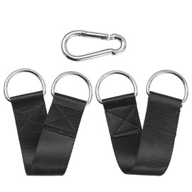 BHIPKOT Pack of 2 Hammock Attachment, Tree Swing Strap, Swing Suspension, Nylon Portable Swing Kit, Tear-Resistant Suspension Hanging Strap with 2 Carabiners and 2 D-Rings for Swing Hanging Chair