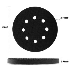 POLIWELL 5 Pack 5-Inch 8 Holes Interface Pad Hook and Loop 5" Soft Density Sponge Cushion Buffer Backing Pad