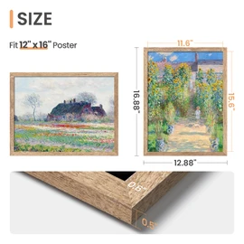 upsimples 12x16 Picture Frame, Wall Gallery Photo Frames with Engineered Wood, Rustic Brown 1 Pack