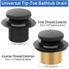 Matte Black Bathtub Drain Tip-Toe Tub Trim Set with Two-Hole