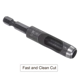 Kozelo 2pcs Leather Hole Punch Tool - [5/16" x 1/4" Shank] Extension Hex Shank Drill Bit Carbon Steel Hollow Puncher for Fabric Leathercraft Belts Use, 106mm Length
