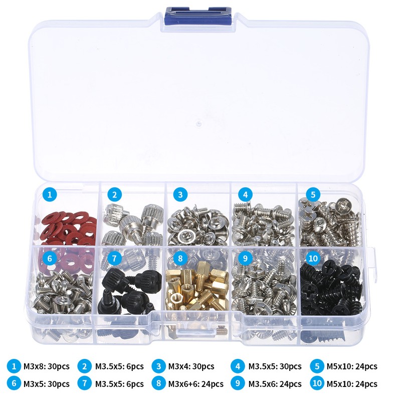 228PCS Basic Computer Screw Kit Desktop Computer Maintenance Screw Set