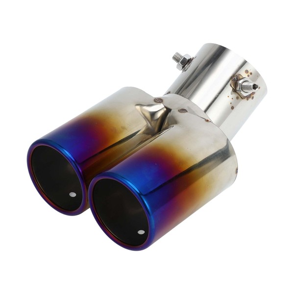 VekAuto Curved Dual Exhaust Tip, 2.4" Inlet 4.9" Outlet 6.3"