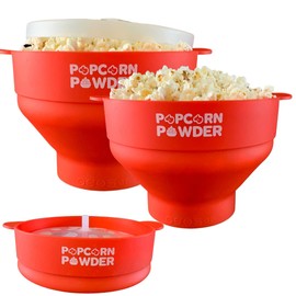 Popcorn Powder's Collapsible Microwave Popcorn Popper (Red)